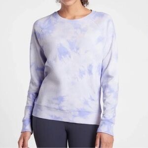 Athleta Blue Tie Dye Sundown Pullover Sweatshirt